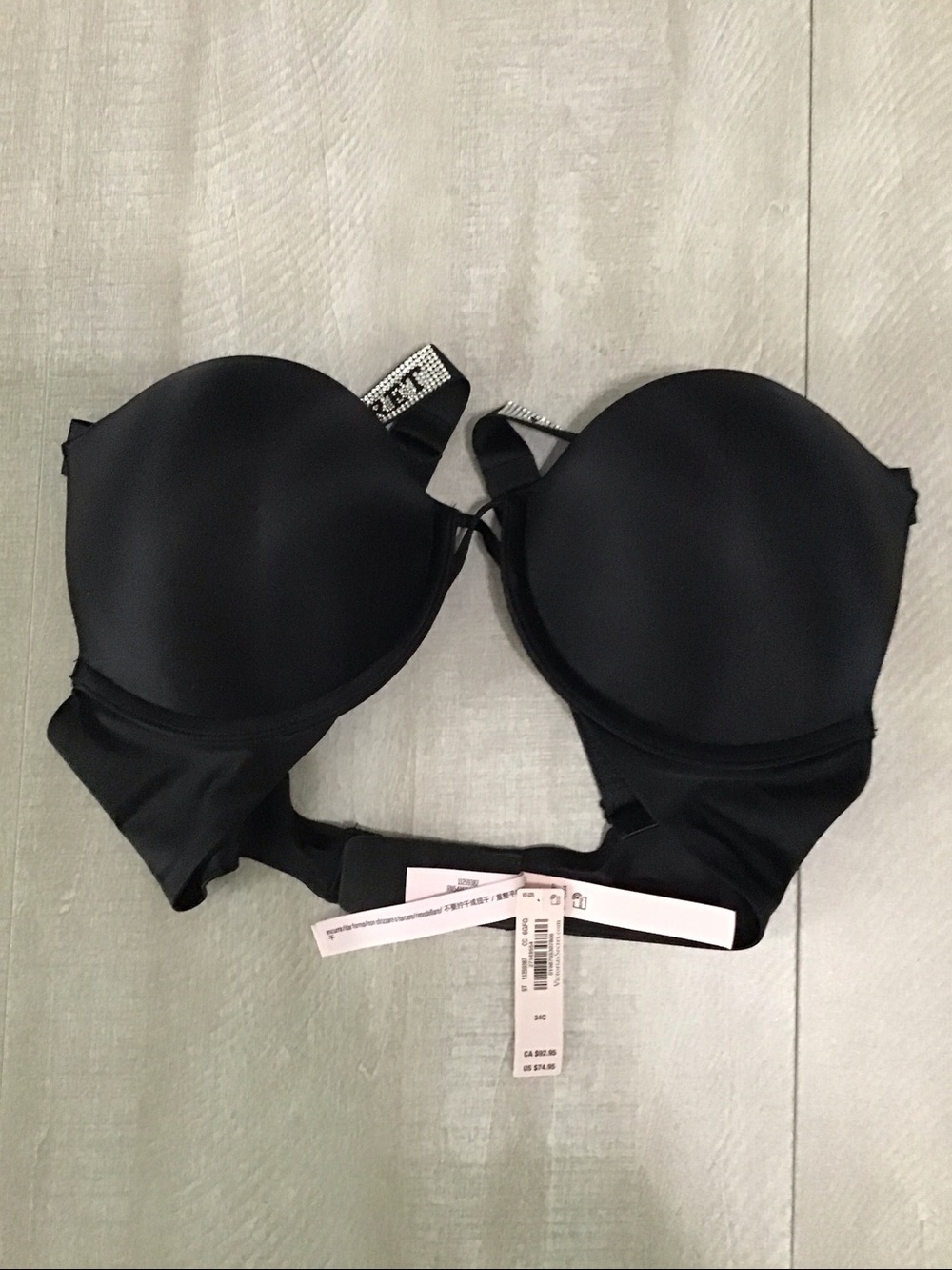 Victoria’s Secret Bombshell Logo Shine Strap Add-2-Cups Bra Size 34C - Picture 3 of 4